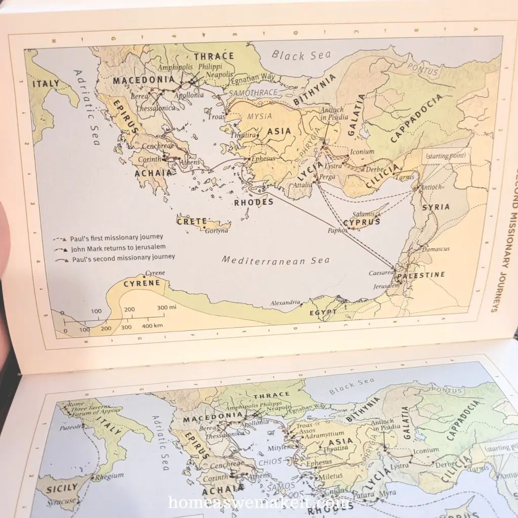 what the maps inside of a study bible look like